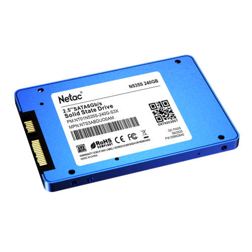 Netac SSD N535S 240GB 2.5 SATAIII 3D NAND, 7mm, R/W up to 540/490MB/s, TBW 140TB, 5y wty