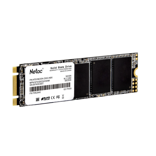 Netac SSD N535N 256GB M.2 2280 SATAIII 3D NAND, R/W up to 540/490MB/s, TBW 140TB, 3y wty