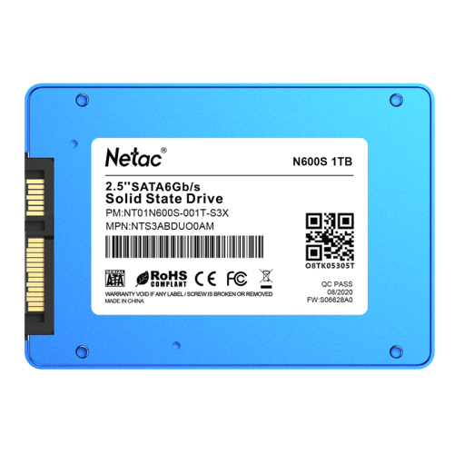 Netac SSD N600S 1TB 2.5 SATAIII 3D NAND, 7mm, R/W up to 560/520MB/s, TBW 560TB, 5y wty