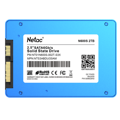 Netac SSD N600S 2TB 2.5 SATAIII 3D NAND, 7mm, R/W up to 545/500MB/s, TBW 1120TB, 5y wty