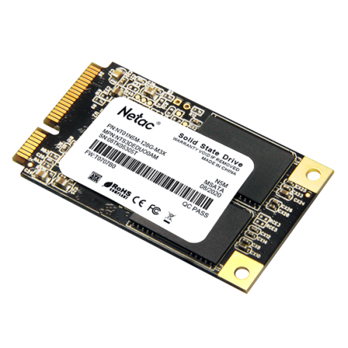 Netac SSD N5M 128GB mSATA SATAIII 3D NAND, R/W up to 510/440MB/s, TBW 70TB, 3y wty