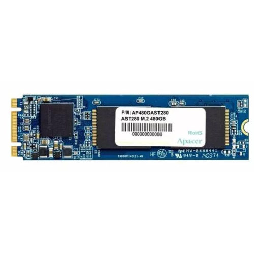 Apacer SSD AST280 480Gb SATA M.2 2280, R520/W495 Mb/s, 3D TLC, MTBF 1,5M, 280TBW, Retail, 3 years (AP480GAST280-1)