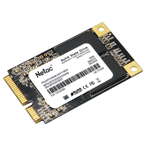 Netac SSD N5M 1TB mSATA SATAIII 3D NAND, R/W up to 560/520MB/s, TBW 560TB, 3y wty