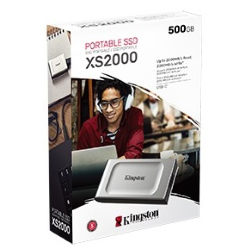 Kingston External SSD SXS2000 500Gb USB 3.2 Gen 2x2  R2000/W2000MB/s Retail 1 year (SXS2000/500G)