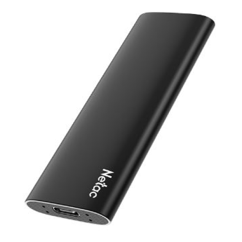 Netac Z SLIM Black 2TB USB 3.2 Gen 2 Type-C External SSD, R/W up to 550MB/480MB/s,with USB-C to USB-A cable and USB-A to USB-C adapter 3Y wty