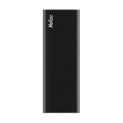 Netac Z SLIM Black 128GB USB 3.2 Gen 2 Type-C External SSD, R/W up to 510MB/440MB/s,with USB-C to USB-A cable and USB-A to USB-C adapter 3Y wty