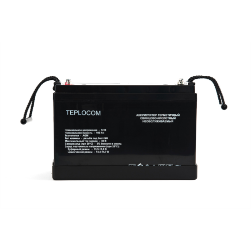 (437) Бастион TEPLOCOM 100Ач АКБ СК 12В/100 Ач/M6/Срок службы — 12 лет.
