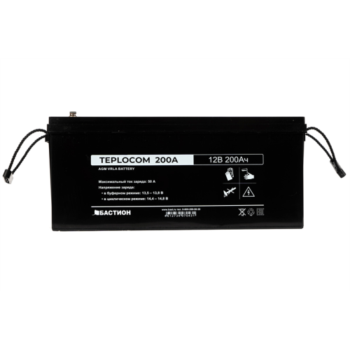 (443) Бастион TEPLOCOM 200Ач АКБ СК 12В/200 Ач/M6/Срок службы — 12 лет.