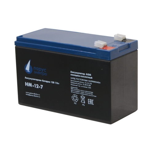 Парус-электро Аккумуляторная батарея для ИБП  HM-12-7 (AGM/12В/7,2Ач/клемма F2)