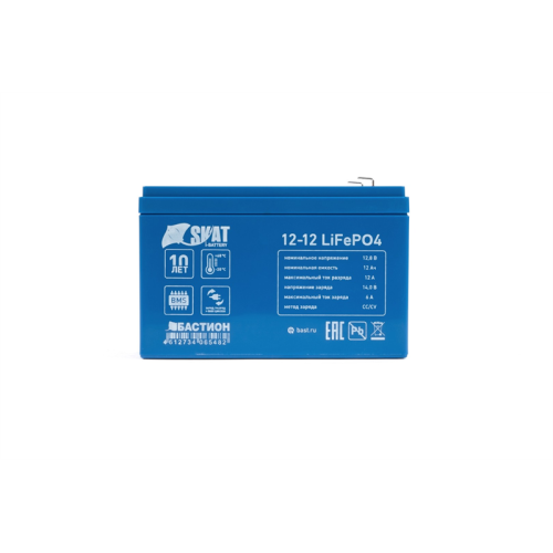 (646) Бастион Skat i-Battery 12-12 LiFePO4 АКБ LI-ION 12В/12Ач/4S4P/BMS/F2/Срок службы — 12 лет/5 л.г