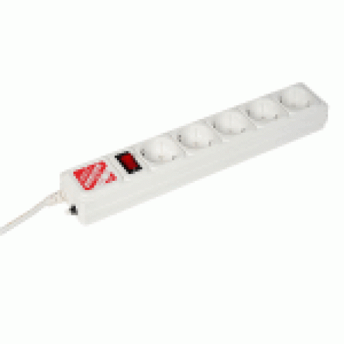 Power Cube 1,9  метра, 5 розеток с завземлением, 10А/2,2кВт, Сечение провода: 3*0.75 мм, цвет белый, 4 года гарантии, Россия