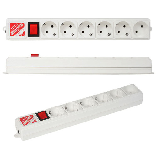 Power Cube 3 метра, 6 розеток (5 с заземлением + 1 без заземления), 10А/2,2кВт, Сечение провода: 3*0.75 мм, цвет белый, 4 года гарантии, Россия