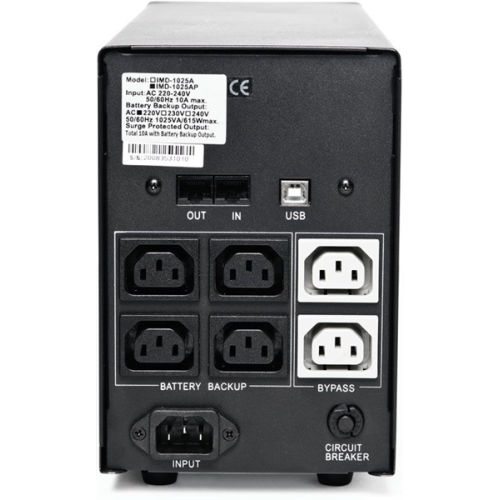 Powercom Back-UPS IMPERIAL, Line-Interactive, 1500VA/900W, Tower, 6*IEC320-C13 (2 surge & 4 batt), LCD, USB (507312)