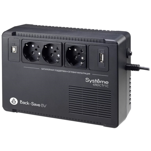 Systeme Electric Back-Save, 800VA/480W, 230V, Line-Interactive, AVR, 3xSchuko, USB charge(type A), USB