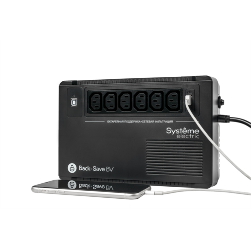 Systeme Electric Back-Save, 600VA/360W, 230V, Line-Interactive, AVR, 6xC13 Outlets, USB charge(type A), USB