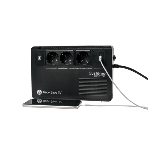 Systeme Electric Back-Save, 800VA/480W, 230V, Line-Interactive, AVR, 3xSchuko, USB charge(type A), USB