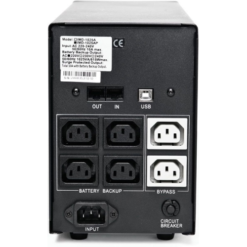 Powercom Back-UPS IMPERIAL, Line-Interactive, 1025VA/615W, Tower, 6*IEC320-C13 (2 surge & 4 batt), LCD, USB (507310)
