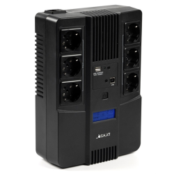 (8935) Бастион SKAT-UPS AI 800ВА/480Вт/line-interactive/АКБ 9Ачx1/ 3xSchuko 3xSchuko/Дисплей/3 л.г.