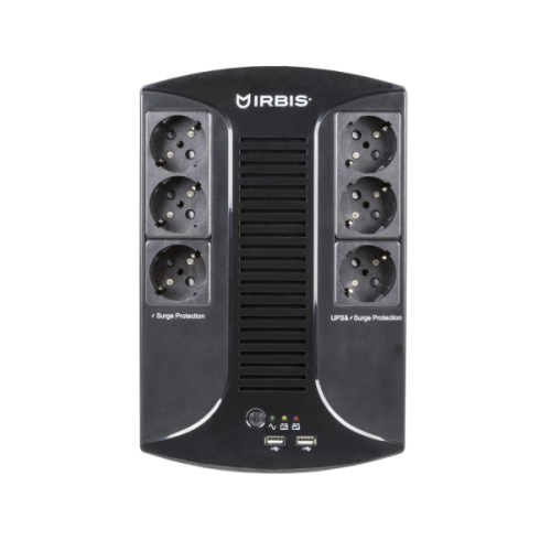 IRBIS UPS Personal plus  800VA/480W, AVR, 6xSchuko outlets(6 w battery support), 1 years warranty