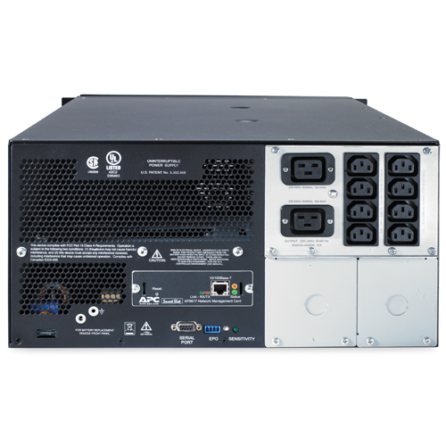 APC Smart-UPS 5000VA/4000W, 230V, Rackmount/Tower, 5U height, Line-interactive, Hot Sw. User Repl. Batt., SmartSlot, PowerChute, 1 year warranty