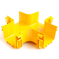 Х-соединитель оптического лотка 120 мм, монтаж без соединителей, желтый