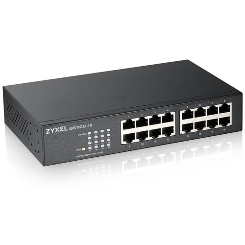 Коммутатор Zyxel GS1100-16, 16xGE, rack 19