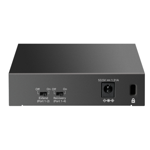 TP-Link LS105GP, Настольный коммутатор с 5 гигабитными портами (4 порта PoE+), 802.3af/at, бюджет PoE — 65 Вт, до 250 метров