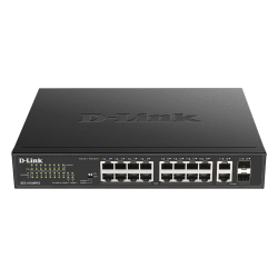 D-Link Unmanaged Switch 16x100Base-TX PoE, 2xCombo 1000Base-T/SFP, PoE Budget 247W, Long-range PoE up to 250m, metal case