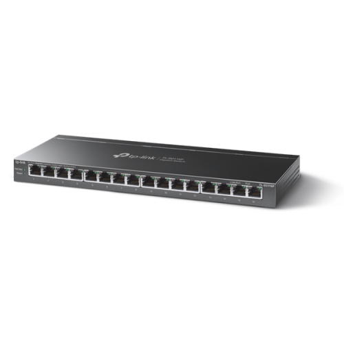 TP-Link TL-SG116P Настольный коммутатор с 16 гигабитными портами PoE+, 16 гигабитных портов PoE+, 802.3af/at, бюджет PoE — 120 В