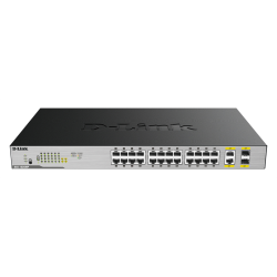 D-Link Unmanaged Switch 24x1000Base-T PoE, 2xCombo 1000Base-T/SFP, PoE Budget 370W, metal case