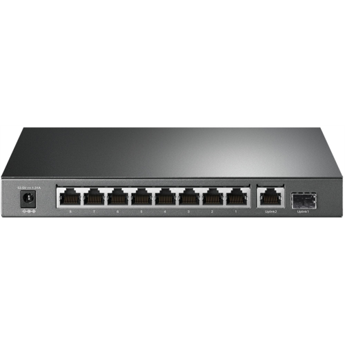 TP-Link TL-SG1210P, 10-портовый гигабитный настольный коммутатор,8 гигабитных портов PoE+, 1 гигабитный порт без PoE, 1 гигабитный SFP-слот802.3at/af, бюджет PoE: 63 Вт, стальной настольный корпус