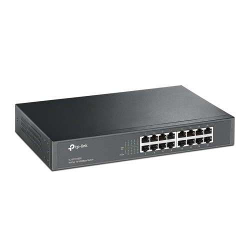 TP-Link TL-SF1016DS, 16-портовый Fast Ethernet настольный/монтируемый в стойку коммутатор