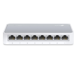 TP-Link TL-SF1008D, 8-портовый 10/100 Мбит/с мини настольный коммутатор, 8 портов RJ45 10/100 Мбит/с, пластиковый корпус
