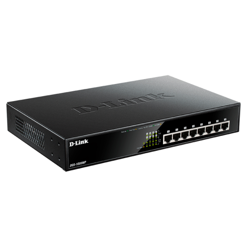 D-Link Unmanaged Switch 8x1000Base-T PoE, PoE Budget 125W, metal case