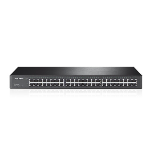 TP-Link TL-SG1048, 48-портовый гигабитный коммутатор, 48 портов RJ45 10/100/1000 Мбит/с, 1U 19-дюймовый монтируемый в стойку стальной корпус