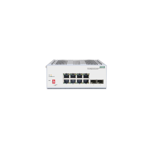 ORIGO Unmanaged Industrial Switch 8x1000Base-T PoE, 2x1000Base-X SFP, PoE Budget 185W, Surge 4KV, -40 to 75°C