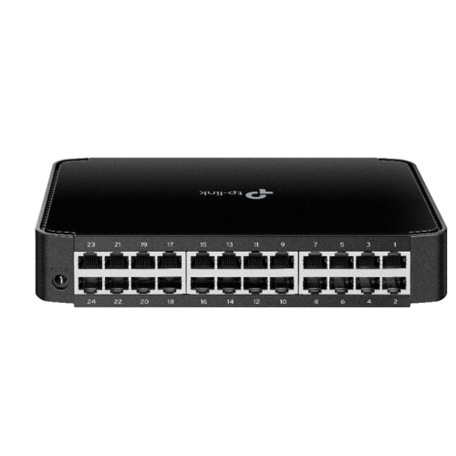TP-Link TL-SF1024M, 24-портовый 10/100 Мбит/с настольный коммутатор, 24 порта 10/100 Мбит/с (RJ45), пластиковый корпус
