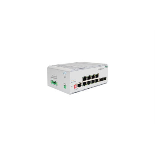 ORIGO Unmanaged Industrial Switch 8x1000Base-T PoE, 2x1000Base-X SFP, PoE Budget 185W, Surge 4KV, -40 to 75°C
