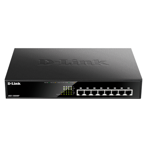 D-Link Unmanaged Switch 8x1000Base-T PoE, PoE Budget 125W, metal case