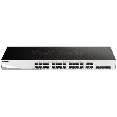 D-Link Smart  L2 Switch 24х1000Base-T, 4хCombo 1000Base-T/SFP, Compact CLI