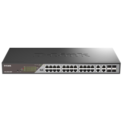 D-Link Smart L2 Surveillance Switch 24х1000Base-T PoE, 4xCombo 1000Base-T/SFP, PoE Budget 370W, Long-range PoE up to 250m