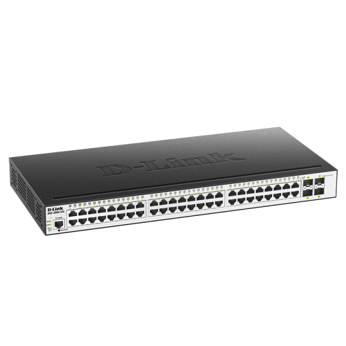 D-Link Managed L2 Switch 48x1000Base-T, 4x1000Base-X SFP, Surge 6KV, CLI, RJ45 Console, RPS, Dying Gasp