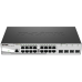 D-Link Managed L2 Metro Ethernet Switch 16x1000Base-T, 4x1000Base-X SFP, Surge 6KV, CLI, RJ45 Console