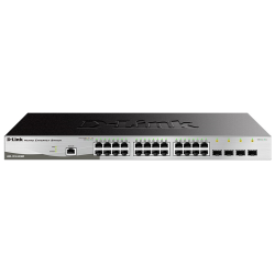 D-Link Managed L2 Metro Ethernet Switch 24x1000Base-T, 4x1000Base-X SFP, Surge 6KV, CLI, RJ45 Console, RPS, Dying Gasp, power supply unit with UPS function