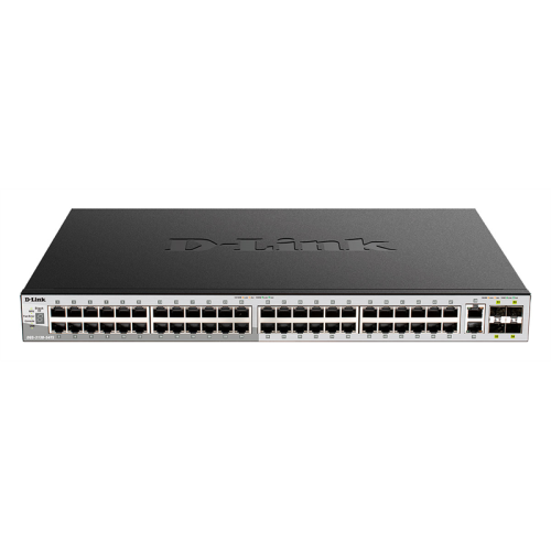 D-Link PROJ Managed L3 Stackable Switch 48x1000Base-T, 2x10GBase-T, 4x10GBase-X SFP+, Surge 6KV, CLI, 1000Base-T Management, RJ45 Console, USB, RPS, Dying Gasp
