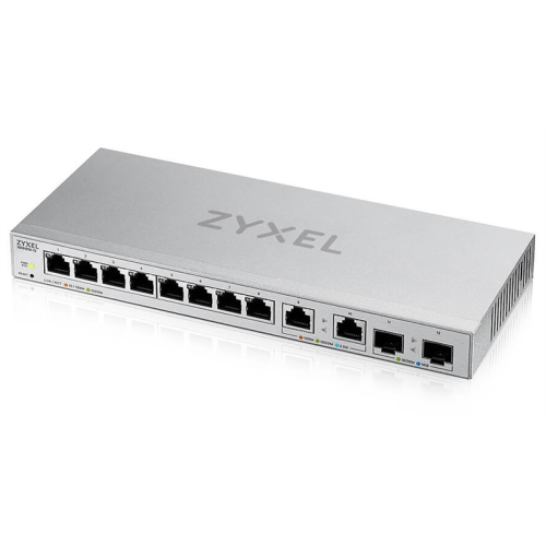 Мультигигабитный Smart L2 коммутатор Zyxel XGS1210-12, 8xGE, 2x1/2,5GE, 2xSFP+, настольный, бесшумный