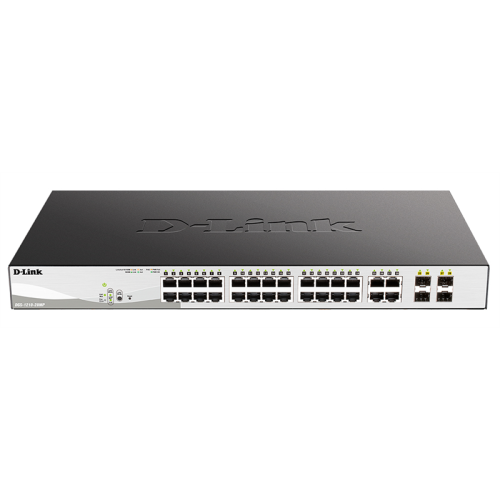 D-Link PROJ Smart  L2 Switch 24x1000Base-T PoE, 4xCombo 1000Base-T/SFP, PoE Budget 370W, Compact CLI
