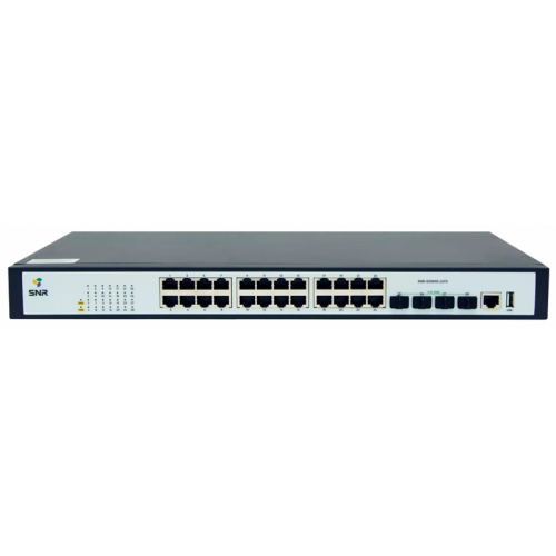 SNR Управляемый коммутатор уровня 2, 24 порта 10/100/1000Base-T, 4 порта 1/10G SFP+