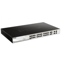 D-Link Managed L2 Switch 24x1000Base-T PoE, 4xCombo 1000Base-T/SFP, PoE Budget 193W, Surge 6KV, CLI