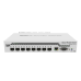 MikroTik Cloud Router Switch 309-1G-8S+IN with Dual core 800MHz CPU, 512MB RAM, 1xGigabit LAN, 8 x SFP+ cages, RouterOS L5 or SwitchOS (dual boot), passive desktop case, rackmount ears, PSU